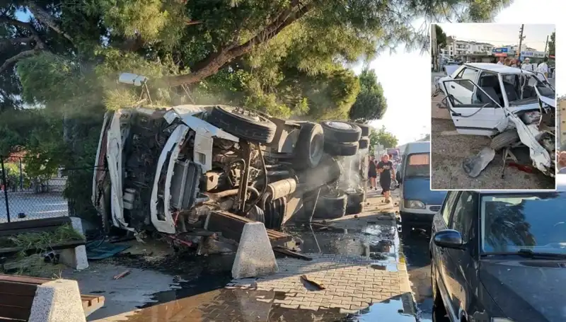 Freni Patlayan Kamyonun Feci Kaza Anını Görenler Şokta!
