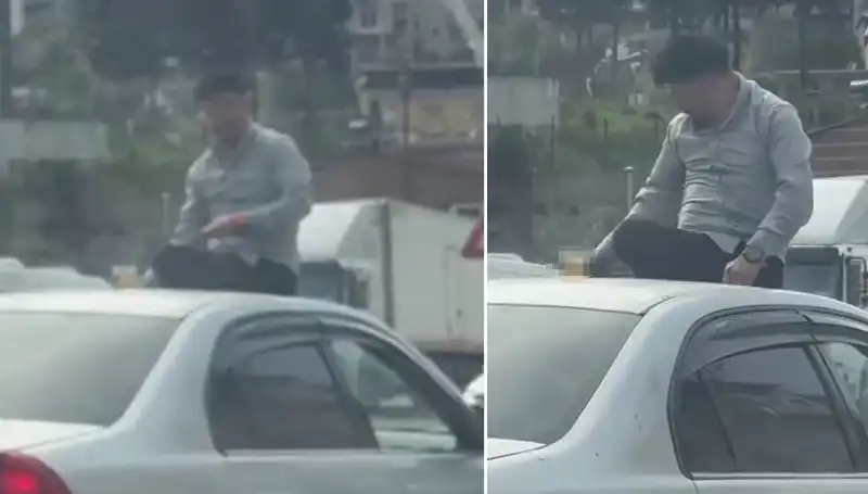 Trafikte Şok Eden Anlar: Otomobil Üzerinde Parti Yapıldı!