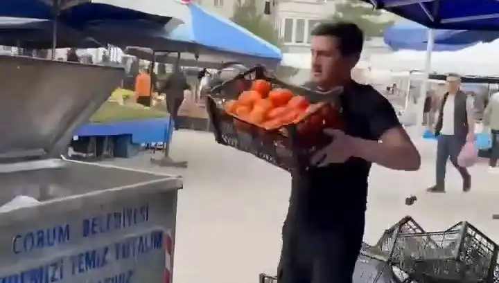 Domatesleri Çöpe Döken Pazarcıya Şok Edici Para Cezası Uygulandı!