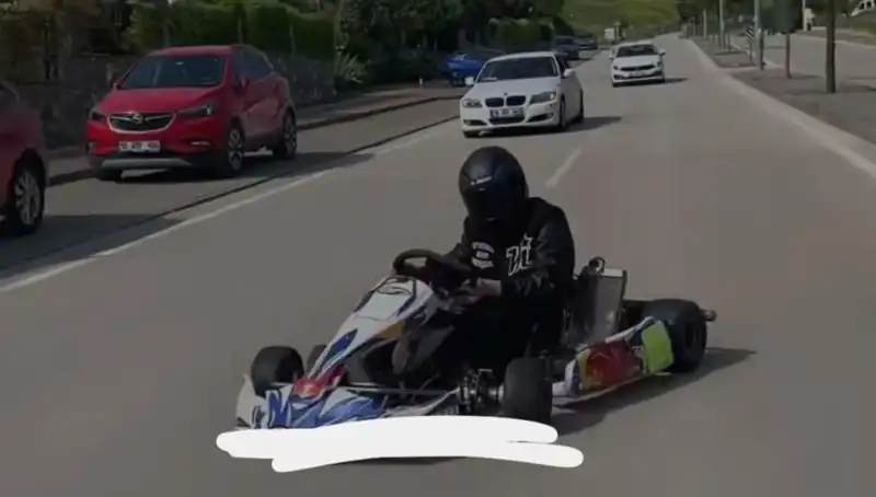 Go-Kart Sürücüsü Tehlikeli Drift İle Hayal Kırıklığı Yarattı